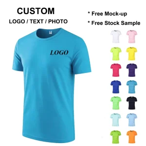 Rush Ship Custom Casual Blue Quick Dry Moisture Wicking Crew Neck Short Sleeve Workout Mens T Shirts for Gym Athletic Running