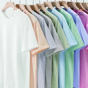 S 4XL Men’s T Shirts Custom Logo Blank Customize Cotton OEM Embroidery Oversized 240gsm Summer Shirts