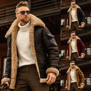 S-5XL Men’s Jacket One Piece Winter Coat Thickened Lapel Trench Coat for Winter Thicken Jackets for Male