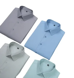 Silk Mens Shirt Long Sleeve Solid Color Business Casual All Match Shirt