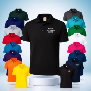 Slim Fit Oversized Jersey Knitted Spring Plain Black Short Sleeved Custom Polo Shirts with Sublimation and Embroidery Logo