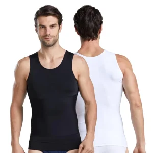 Slimming Bodyshaper Vest Shapers Undershirts Mens Compression Shirt to Hide Gynecomastia