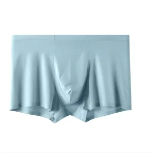 Small Fresh Pure Color Summer Nylon Ice Silk Boxer Underwear for Men Mid-rise Traceless Stock Breathable Customization