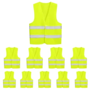 Small MOQ Personalized Reflector Vest Reflective High Visibility Fluorescent Green Safety Vest with Logo Print