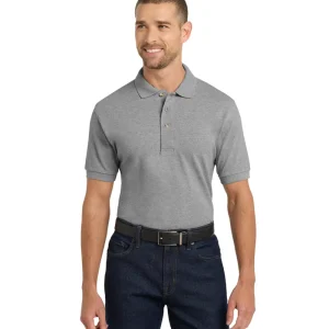 Smart Casual Men’s Henley Polo Shirt Short Sleeve Knitted Fabric Front Logo Outdoor Sports Golf Top
