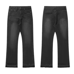 Soft Jeans for Men and Women Spring and Autumn Vintage Washed Men’s Jeans Man Zipper Loose Straight Leg Jeans