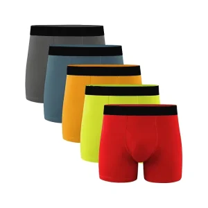 Solid Color Men’s Underwear Basic Style Boxer Briefs Slim Fit Men’s Short Underwear With a Ball Pouch Premium Boxer