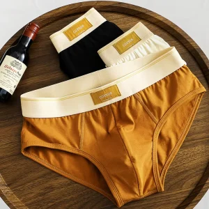 Solid Color Men’s Underwear Breathable Briefs Young Male Large Size Underwear