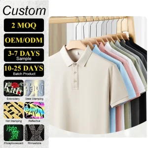 Sorona Pearl Land Polo Shirt Men’s Golf Polo Antibacterial Breathable Unisex Premium Cotton Pique Fabric Top