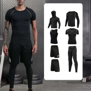 Sports Wear Compression Mens Gym Tights Suit Workout Clothing Fitness