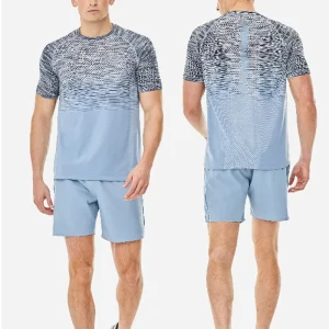 Sports Wear Men’S Summer Tracksuits Designers Gym Custom Men Short Sleeve Seamless T Shirt Polyester Sportswear Set