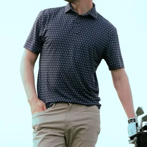 Sportswear Golf Shirt Heat-Transfer Printed Custom Logo Casual Dry Fit Men’s Garment Dyed