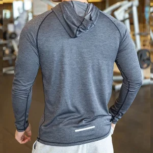 Sportswear Men Activewear & Athletic Gym Wear Men Breathable Hooded Pullover Running Shirt
