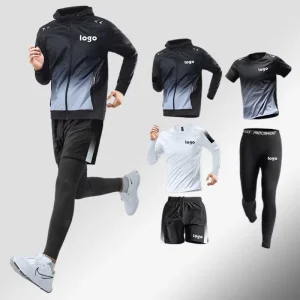 Sportswear Men Fitness Wear Men’s Jogging Thermo Underwear Training Tight Compression Fitness Clothing Custom Gym 5 Piece Set