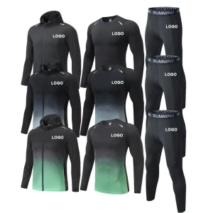 Sportswear Men Fitness Wear Men’s Jogging Thermo Underwear Training Tight Compression Fitness Clothing Custom Gym 5 Piece Set