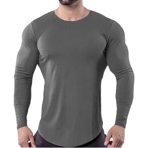 Spring Arrival Men’s Sports Long Sleeve Quarter Zip Breathable Eco Friendly Spandex Polyester Activewear Workout Shirt