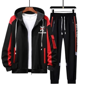 Spring/Autumn Hoodie Set, Men’s Collection, Teen High School Student Wear, Trendy Versatile Sporty Casual, 100% Bamboo Fiber