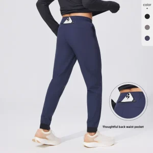 Spring Autumn Lightweight Woven Quick Drying Mid Rise Sporty Casual Loose Fit Men’s Outdoor Running Fitness Training Pants
