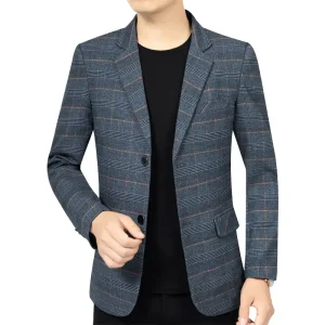 Spring Autumn Striped Business Suit Blazer Men’s Casual Blazer Jacket