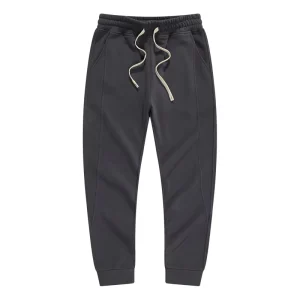 Spring Black Workwear Casual Long Men’s Loose Straight Embroidered Mid Rise Sports Pants Thin Fleece Lined