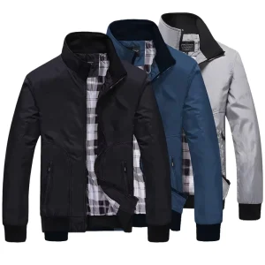 Spring and Autumn Casual Slim Fit Men’s Coat Top Work Style Men’s With Zipper Pocket