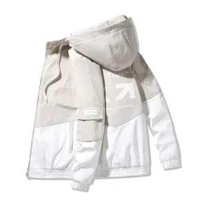 Spring and Autumn Clothes Men Jacket Size 4XL Outwear Hooded Wadded Coat Slim Parka Men’s Hooded Printed Jacket
