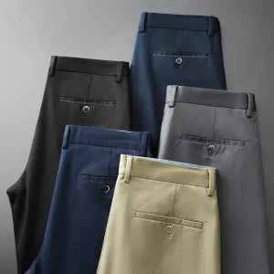 Spring and Autumn Men’s Casual Pants Straight Leg Loose Business Long Pants Men Slim Suit Pants Men