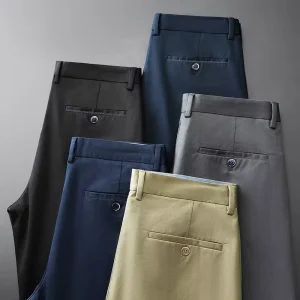 Spring and Autumn Men’s Casual Pants Straight Leg Loose Business Long Pants Men Slim Suit Pants Men