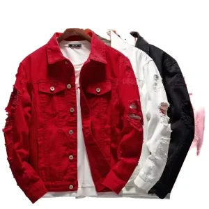 Spring and Autumn Men’s Motorcycle Loose Denim Jacket Couples Long Sleeved Shirt Oversized Casual Trendy Jacket