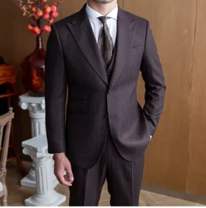 Spring and Autumn Men’s Suit Sets Three Pieces High Quality Slim Single breasted Suit for Men