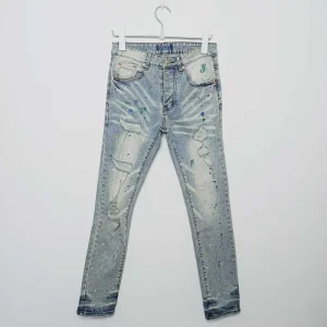 Stock Jeans Trousers Jeans De Hombre Alta Calidad Straight Denim Jeans for Men Rip
