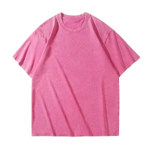 Stock Men’s 230 Grams Heavyweight Acid Washed 100% Cotton T-Shirts Streetwear Style Custom Logo Printed Embroidered Label Blank