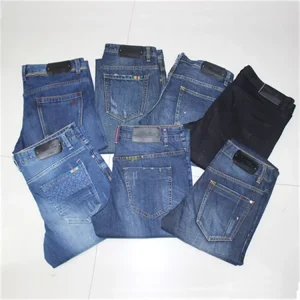 Stock Used Fashion Men’s Skinny Jeans Surplus Garments Denim Jeans for Men Mixed Stock Lots