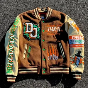 Streetwear Manufacturer Custom Letterman Plus Size Varsity Jacket Man Winter Vintage School College Men’S Jackets Coat