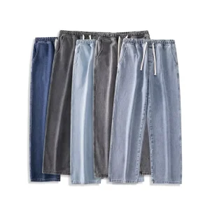 Streetwear Mens Denim Jeans Custom Loose Fit Jeans Straight Baggy Jeans