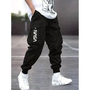 Streetwear Men’s Multi Pockets Cargo Harem Pants Hip Hop Casual Male Track Pants Joggers Trousers Fashion Men Pant