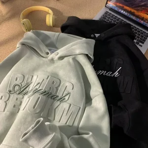 Streetwear Supplier Custom Logo Embossing Hood Sweatshirt Hoodies for Men Custom 3D Embroidery Screen Print Men’s Hoodies