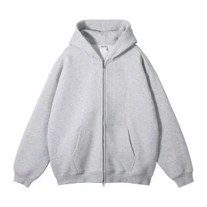 Streetwear Thick Fleece Cotton Heavy Zip Up Oversized Hoodie Custom Logo OEM Zipper Hoodies