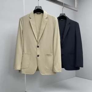 Stretch Ultra Lightweight Breathable Men’s Spring Summer Adult Casual Sunscreen Wrinkle-free Single Breasted Suit