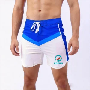 Striped Gingham Print Mens Athletic Swimwear Shorts for Bodybuilding Classic Physique Posing Quick Dry