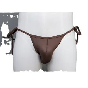 Strong Men’s Low-Rise Sexy Swimwear Briefs Bikini With Drawstrings on Side Can Be Sutbale