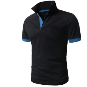Stylish Men’s Business Short Sleeved Solid Patterned Polyester Cotton Button Shirts Summer Knitted Fabric Anti wrinkle