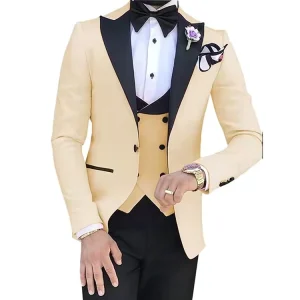 Suit for Men Single Breasted Tuxedo Suit for 3 Pieces Jacket With Pant