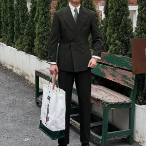 Suits for Men Double Breasted Italian Classic Men’s Suit Wide Lapel Suit Men Casual