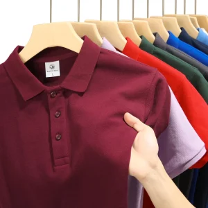 Summer 66% Cotton Embroidery OEM Service Custom High Quality Polo Shirt Leisure Holiday Shirts for Man