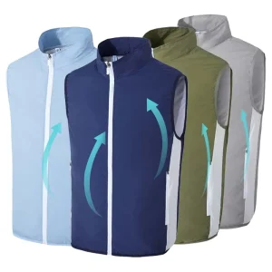 Summer Air Conditioning Clothing Outdoor Jacket Cooling With Fan Sunscreen Lightweight Vest
