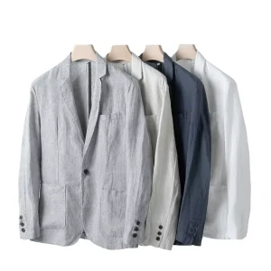Summer Breathable Men’s Casual Loose Linen Blazer