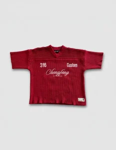 Summer Breathable Thin Knit Jersey Sport Style Men’s Knitwear with Short Sleeve and Front Print
