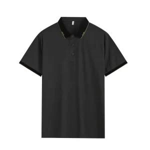 Summer Casual Men’s POLO Short Sleeve Solid Color Oversize Design Polo Shirts