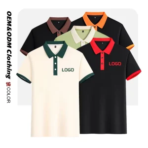 Summer Color Collar Polo T-shirt Basic Golf Polo Shirt Customized Logo Blank Uniform Men’s Polo Shirt